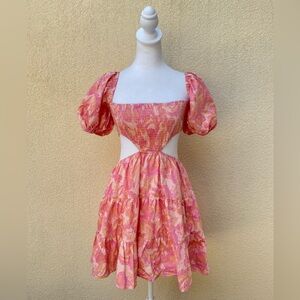 Mason Baker floral short sleeve cotton mini dress